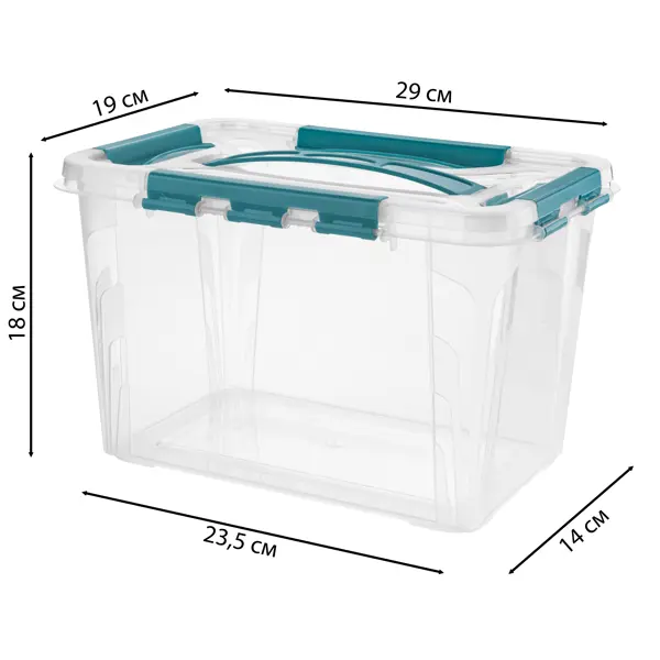 Ящик для хранения Grand Box 29x19x18 см 6.65 л пластик с крышкой цвет прозрачный алюминиевая форма для выпечки и хранения laima