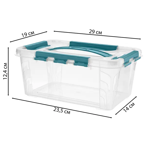 Ящик для хранения Grand Box 29x19x12.4 см 4.2 пластик с крышкой цвет прозрачный корзина для хранения хлопок белый 2 шт