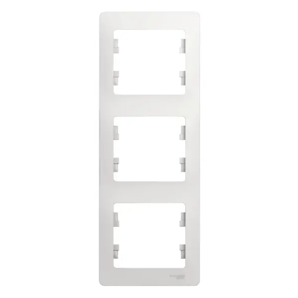 Рамка для розеток и выключателей Systeme Electric Glossa 3 поста цвет белый рамка для розеток и выключателей горизонтальная таймыр 4 поста белый