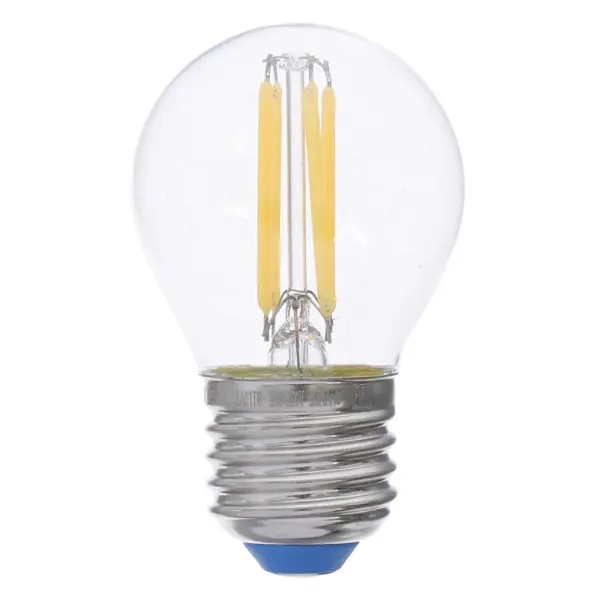 фото Лампа светодиодная филаментная airdim форма шар e27 5 вт 500 лм свет холодный uniel