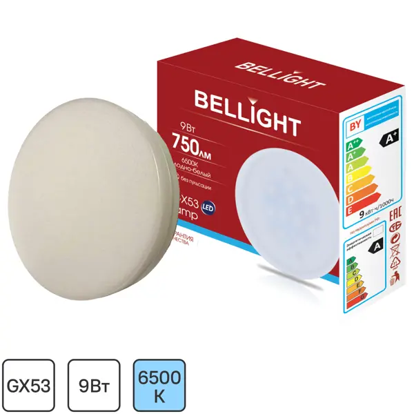 Лампа светодиодная Bellight GX53 220-240 В 9 Вт диск 750 лм холодный белый свет жесткий диск hdd lenovo ibm 146gb u300 15000 16mb 3 5 45j9674