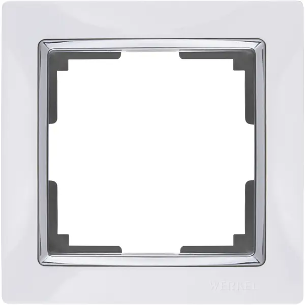 Рамка для розеток и выключателей Werkel Snabb 1 пост, цвет белый/хром розетка двойная встраиваемая werkel с заземлением белый