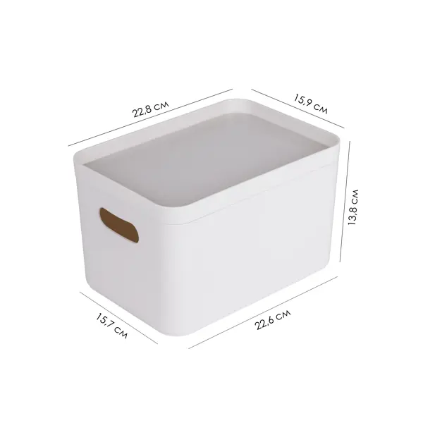 Органайзер для хранения 22.83x15.88x13.82 см полипропилен платина контейнер для ватных дисков керамика белый геометрия ce2571aa ct