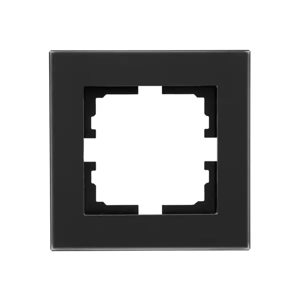 Рамка для розеток и выключателей Lezard Vesna 1 пост цвет черный матовый