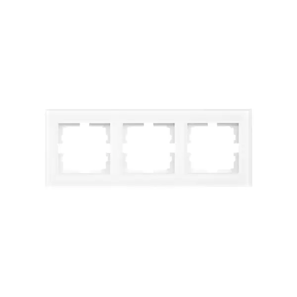 Рамка для розеток и выключателей Lezard Vesna 3 поста горизонтальная цвет белый матовый