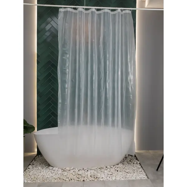 Штора для ванной с кольцами Swensa Bee 3D 180x200 см EVA цвет прозрачный