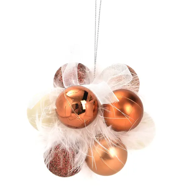 Елочная игрушка Связка шаров 8x8 цвет коричневый подвеска для украшения рождественской елки с ремешком 7 2 см 2 8 дюйма праздничные украшения рождественской елки для дома 2020