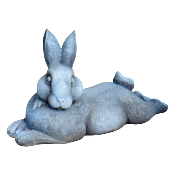 Садовая фигура Заяц Батончик искусственный камень 24x15 см лиса заяц и петух