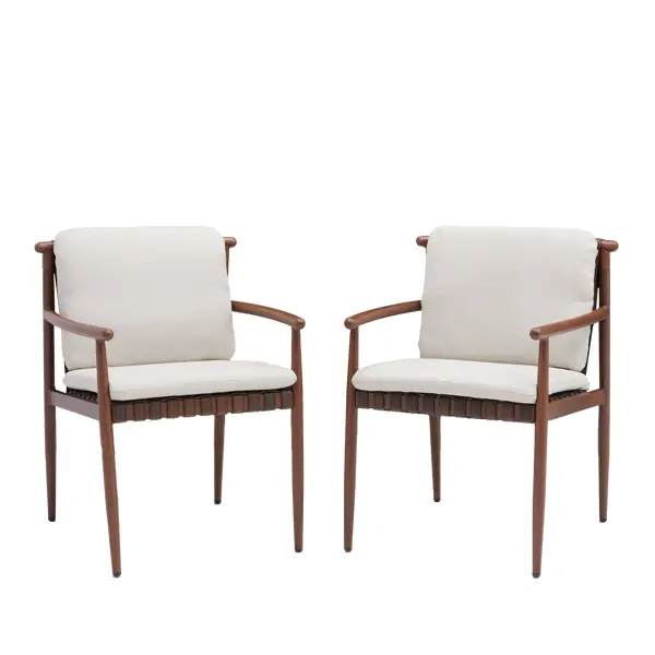 Кресло садовое Naterial Retro 60x66x82.5 см алюминий цвет бежево-коричневый 2 шт. кофейный стол naterial retro прямоугольный 110x60 см коричневый