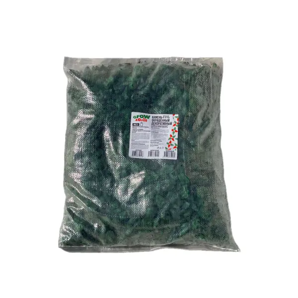 Камень окрашенный цвет зеленый 10 кг мешок для строительного мусора 95х55 см зеленый