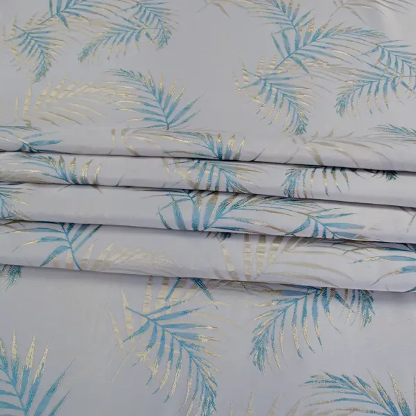 фото Штора на ленте пальма 200x280 см цвет серо-бирюзовый miamoza