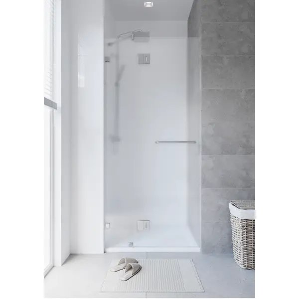 Душевая дверь Март Классика матовая распашная 100x195 см полка стеклянная для ванной комнаты матовая 0 8 х 12 х 90 см