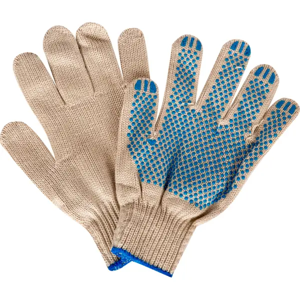 Перчатки хлопчатобумажные с ПВХ размер 10/XL утепленные перчатки зимние детские minaku цв розовый р р 16 18 см