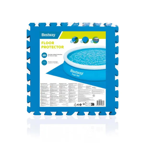 Подложка для бассейна Bestway 58220 полиэтилен 50x50 см цвет синий тент солнечный для бассейнов 244 см bestway 58060