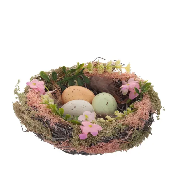 Изделие декоративное Гнездо пасхальное 795492 14x14x6 см ПВХ цвет разноцветный изделие декоративное венок ø30 см розовый