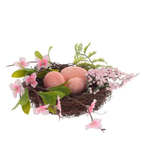 Изделие декоративное Гнездо пасхальное 796935 16x16x6 см ПВХ цвет разноцветный в ассортименте изделие декоративное венок ø30 см розовый