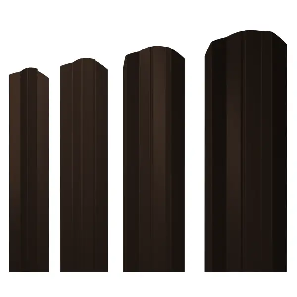Штакетник металлический М-Ф-А DB 0.45 мм 2 м шоколад штакетник 105 мм 1 8 м 3d двухсторонний коричневый