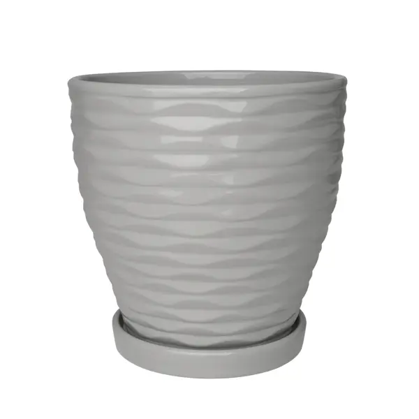 Горшок цветочный Эллипс ø17,8 h18 керамика серый диспенсер для моющего средства 450 мл органайзер с губкой керамика серый keeping