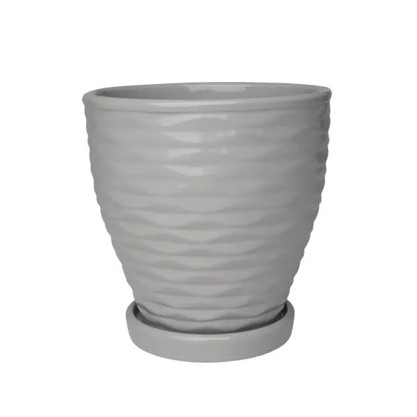 Горшок цветочный Эллипс ø14,5 h14,5 керамика серый диспенсер для моющего средства 450 мл органайзер с губкой керамика серый keeping
