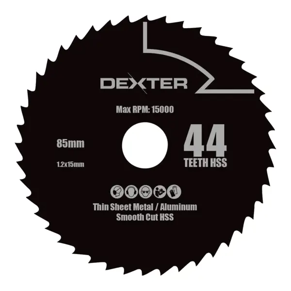 Диск пильный по алюминию 85x15 мм 44 зуба Dexter пила по гипсокартону dexter 550 мм