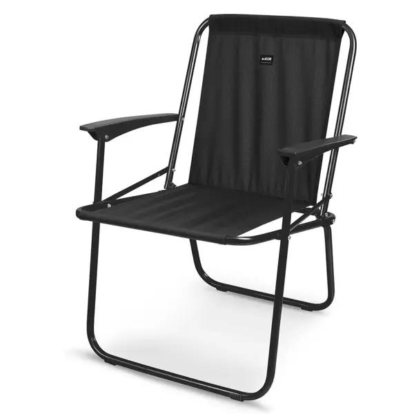 Кресло КС4/4 складной 58x60.5x75 сталь/полиэстер цвет черный кресло 81 см с подлокотниками букле дерево молочное boucle
