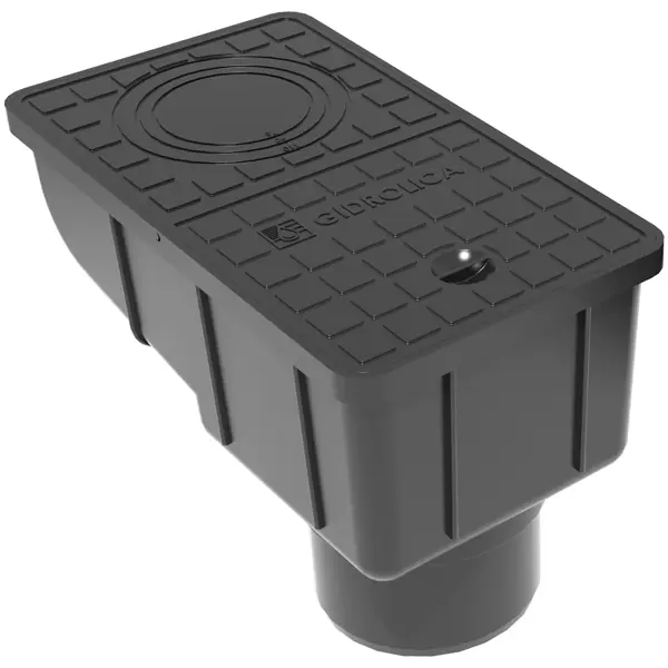 Трап ливнеприемный с усиленными крышками Gidrolica 319x172x206 мм цвет черный пластиковый перегородка сифон для дождеприемника gidrolica