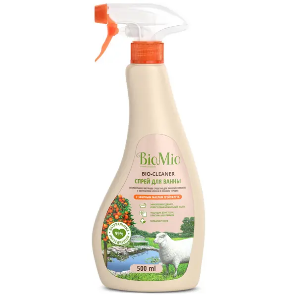 Чистящее средство для ванной комнаты BioMio грейпфрут 0.5 л гель для ванной комнаты эффективная формула эксперт 1000 концентрат 5 кг