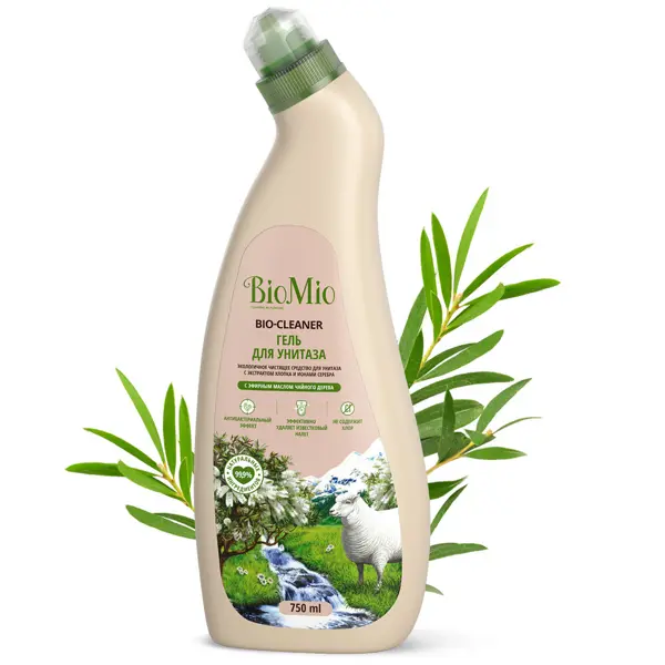 Чистящее средство для унитаза BioMio чайное дерево 0.75 л чистящее средство универсальное domestos свежесть атлантики гель 1 л
