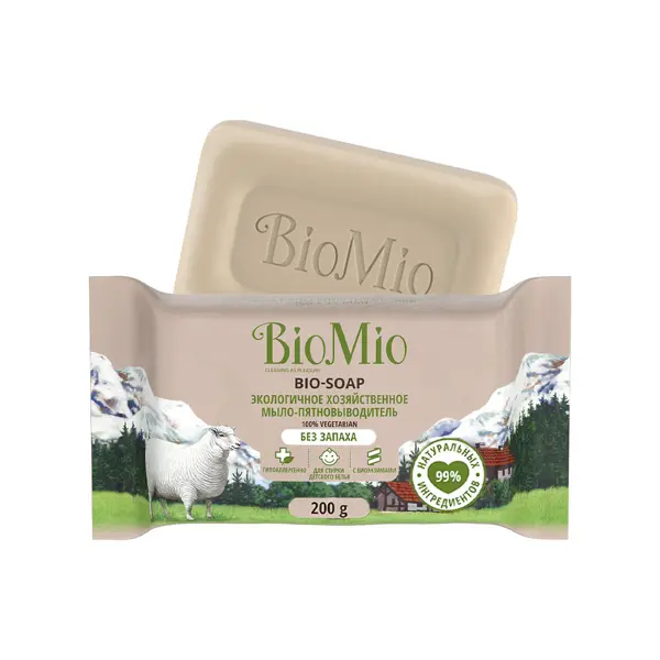 Мыло Biomio без запаха 200 г туалетное мыло меридиан