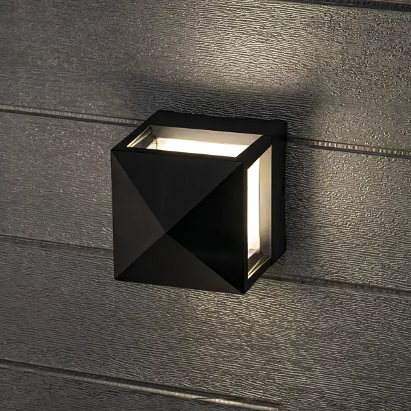 Светильник настенный светодиодный уличный Duwi «Nuovo» пирамида IP54 цвет черный фонарь брелок светодиодный duwi 29057 5 алюминий 3xlr44