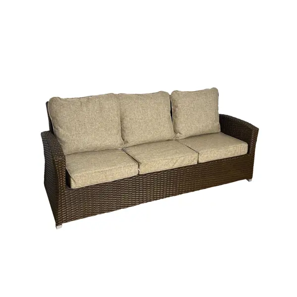 фото Набор садовой мебели greengard альби сталь цвет коричневый диван 1 шт. кресла 2 шт. пуфик 2 шт стол 1 шт