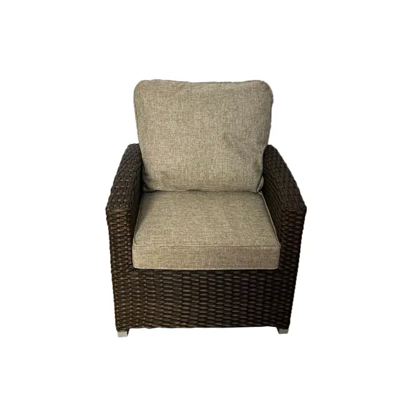 фото Набор садовой мебели greengard альби сталь цвет коричневый диван 1 шт. кресла 2 шт. пуфик 2 шт стол 1 шт