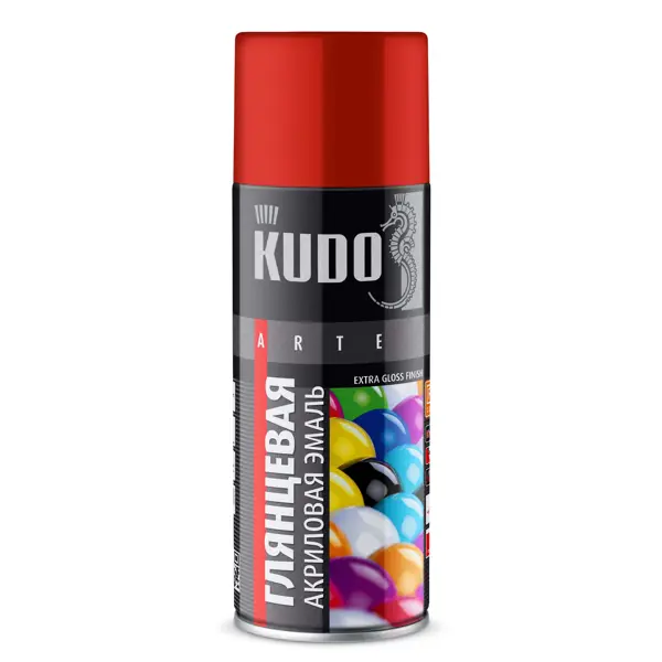 Эмаль аэрозольная для металлочерепицы KUDO акриловая глянцевая цвет красный RAL3020 520 мл эмаль для металлочерепицы kudo