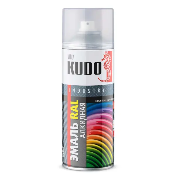 Эмаль аэрозольная универсальная KUDO глянцевая цвет реактивный черный 520 мл