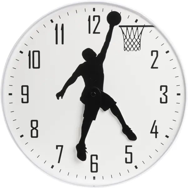Часы настенные Dream River Баскетбол Men круглые пластик цвет бело-черный бесшумные ø28.4 см