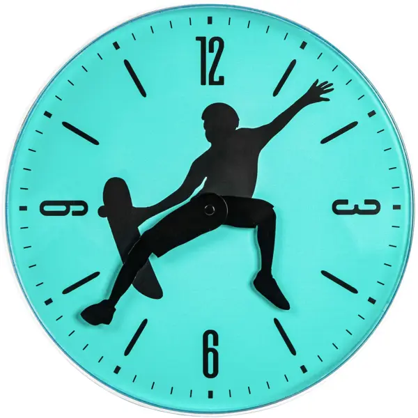 Часы настенные Dream River Скейтбординг круглые пластик цвет синий бесшумные ø28.4 см
