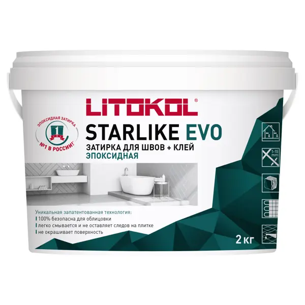 фото Затирка эпоксидная litokol starlike evo s.430 цвет зелёная хвоя 2 кг