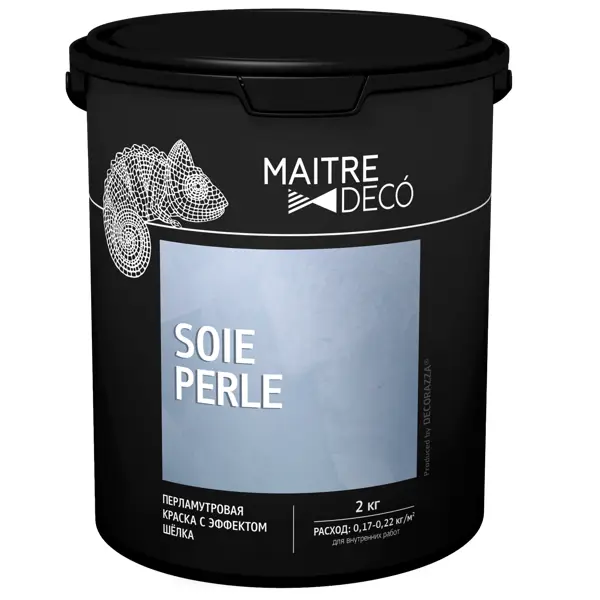 фото Краска декоративная maitre deco soie perle 2 кг цвет серо-бежевый