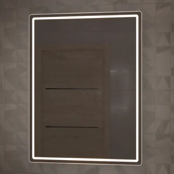 фото Шкаф зеркальный подвесной vigo look с подсветкой 60x80 см цвет белый