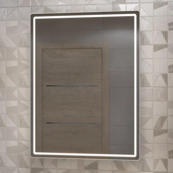 фото Шкаф зеркальный подвесной vigo look с подсветкой 60x80 см цвет белый
