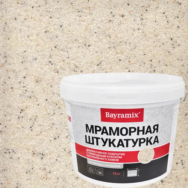 Штукатурка мраморная Bayramix Magnolia White-K 15 кг