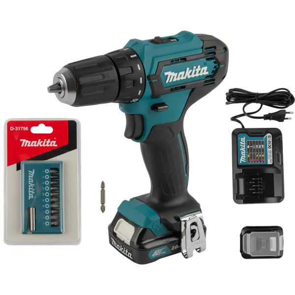 Дрель-шуруповерт аккумуляторная Makita DF333DAX13, 12 В Li-Ion 2x2 Ач